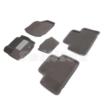 Ковры салонные текстильные 3D Форд S-MAX (2006-2015) серый Синтекс