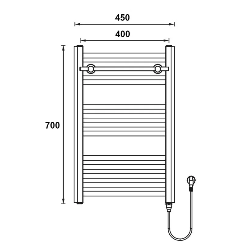 Полотенцесушитель электр. Чёрный LEDEME K610745B-1