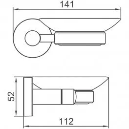 Мыльница чёрн настенная (стекло) LEDEME L71702B