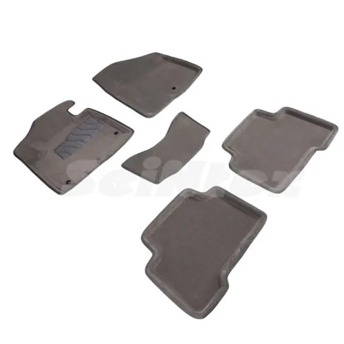 Ковры салонные текстильные 3D Хундай Санта Фе III (2012-2019) серый Синтекс