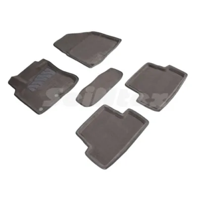 Ковры салонные текстильные 3D Ниссан Кашкай (2007-2014) серый Синтекс