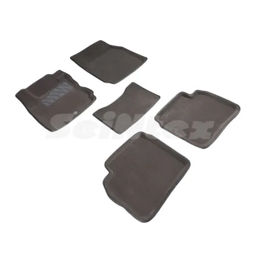 Ковры салонные текстильные 3D Ниссан Ноут (2005-2014) серый Синтекс