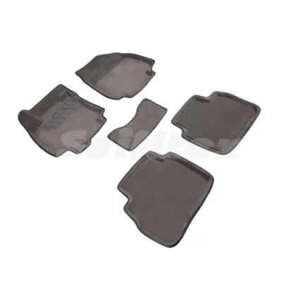Ковры салонные текстильные 3D Ниссан Тиида (2007-2015) серый Синтекс