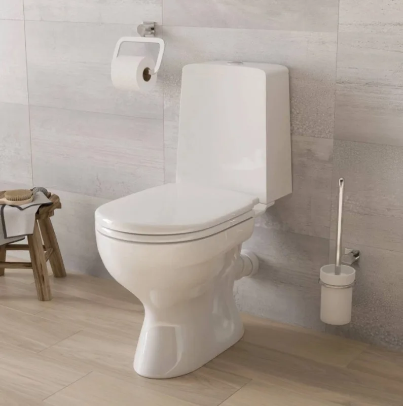 Унитаз-компакт "W 102" GESSO кос.выпуск, ниж.подвод, 1 уров. арматура, сид. полипропилен