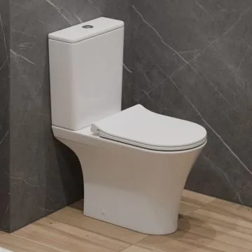 Унитаз-компакт T2334 сиденье ДП тонкое, безободковый круговой смыв EvaGold EG040063