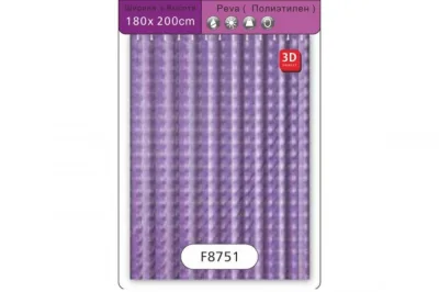 Шторка для ванны 180*200см Peva (полиэтилен) 3D FRAP F8751