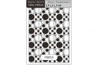 Шторка для ванной рисунок Peva/Полиэтилен 180*200см F8852/8853