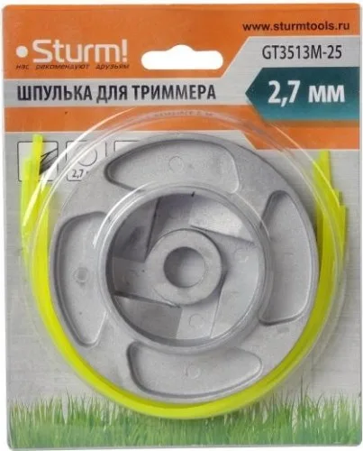 Шпулька Sturm GT3513M-25 пластиковый корпус, квадрат,2,4х27мм