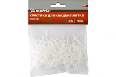 Крестики, 1,0 мм, для кладки плитки, 200 шт.// Matrix 88083