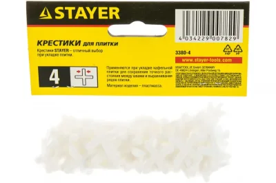 Крестики Stayer для кафеля 100шт 4мм 3380-4