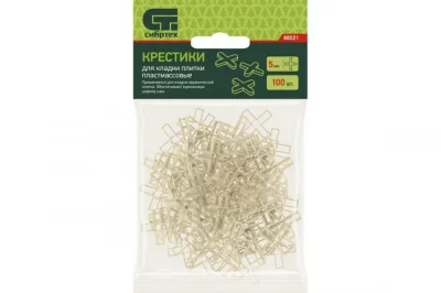 Крестики, 5,0мм, для кладки плитки, 100 шт.Сибртех 88021