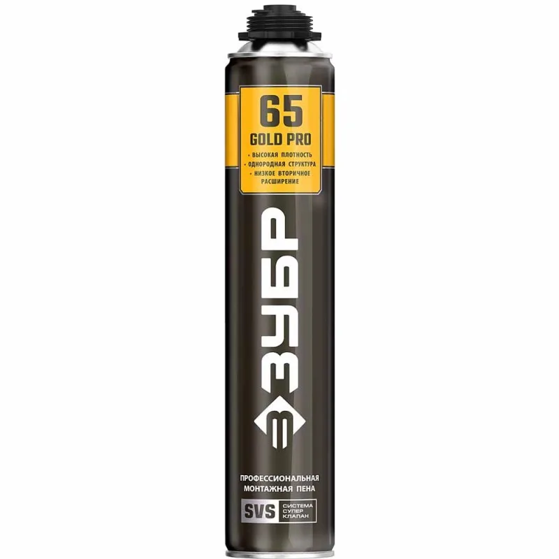 Пена монтажная Зубр GOLD PRO-65 850мл всесезон 41157