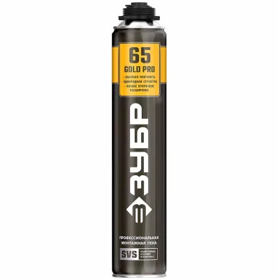 Пена монтажная Зубр GOLD PRO-65 850мл всесезон 41157