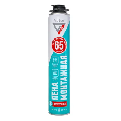 Пена монтажная профессиональная всесезонная 750мл ASTER Professional 4589/68136