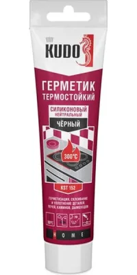 Герметик KUDO силиконовый термостойкий черный 110мл KST-152