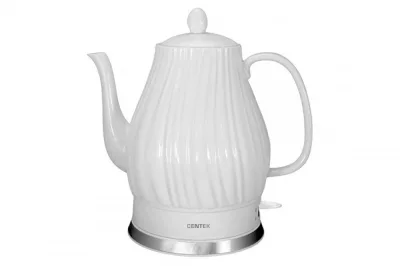 Чайник Centek CT-0064 2.0л, 2150W, супербелая керамика, рельефный корпус