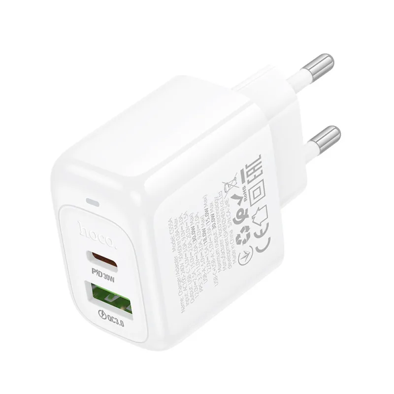 Зарядное устройство hoco CS55A, USB+C 30W, белый 916-271