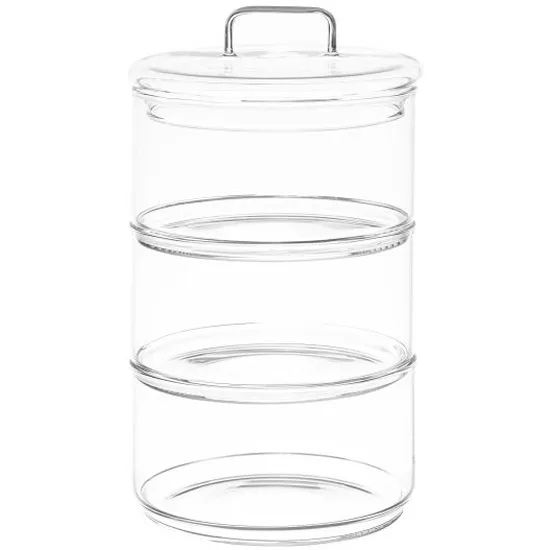 Банка для хранения 3-х секционная "Crystal glass"400 мл 360112