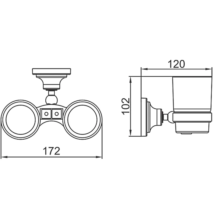 Держатель с 2-мя стаканами LEDEME L1408
