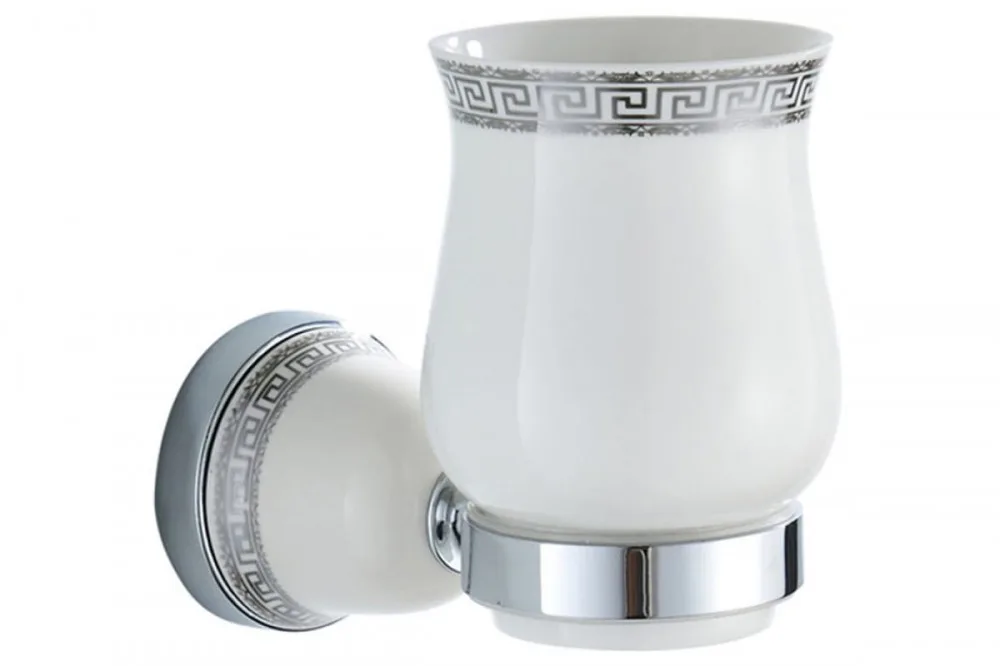 Стакан одинарный настенный, серебряный LEDEME L3606