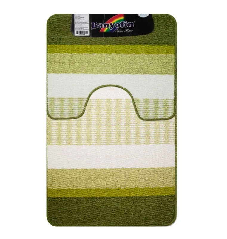 Коврик в ванную STARLOOP САНАКС двойной ЗЕЛЁНЫЙ, 550*900, 550*450 мм 00824