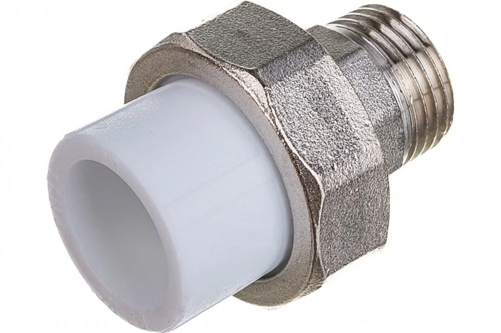 ПП Муфта разъём.(нар. рез) 20*1/2" (американка) (Valfex) БЕЛАЯ