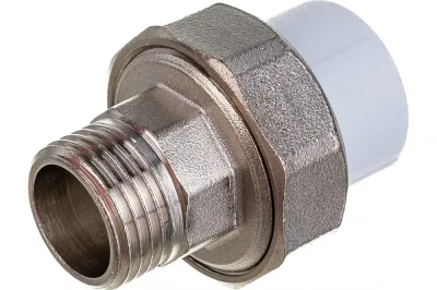 ПП Муфта разъём.(нар. рез) 20*1/2" (американка) (Valfex) БЕЛАЯ