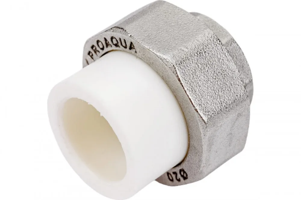 ПП Муфта разъём.(внутр. рез) 20*1/2" (американка) БЕЛАЯ