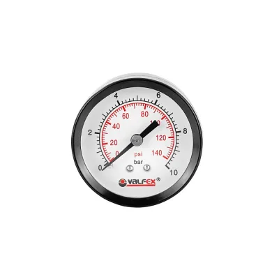 Манометр аксиальный 50 мм, 1/4", 10 бар (задн.подкл.) VALFEX VF.MZ.50.014.10