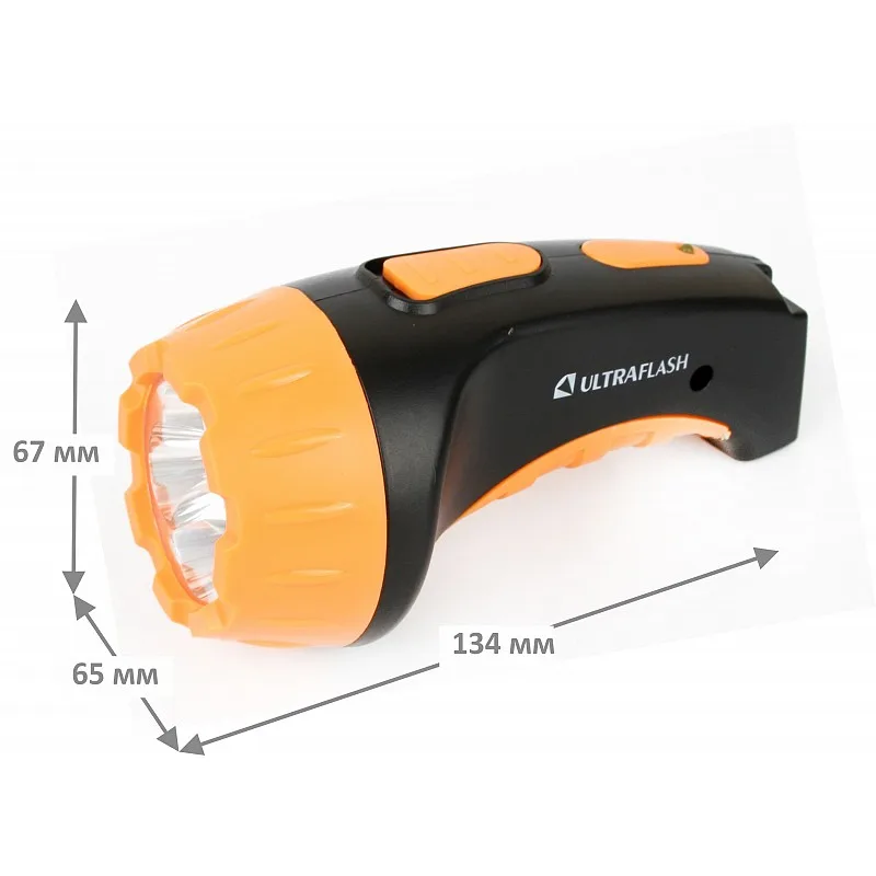 Фонарь акк LED3804 черн/жел 220В ULTRAFLASH 9215