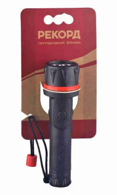 Фонарь резиновый "РЕКОРД" ММ-0203 (2*LR6) (3 светодиода)