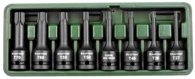 Набор торц головок удар (1/2", Cr-Mo, фосфат., TORX) T27-T70 (8шт) KRAFTOOL 27952-Н8