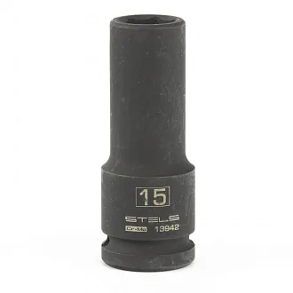 Головка торцевая ударная удлиненная 15мм 1/2" 6-гр CrMo STELS 13942