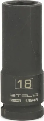 Головка торцевая ударная удлиненная 18мм 1/2" 6-гран, CrMo Stels 13945