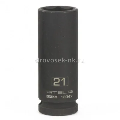 Головка ударная удлиненная 21мм 1/2" 6-гр CrMo Stels 13947