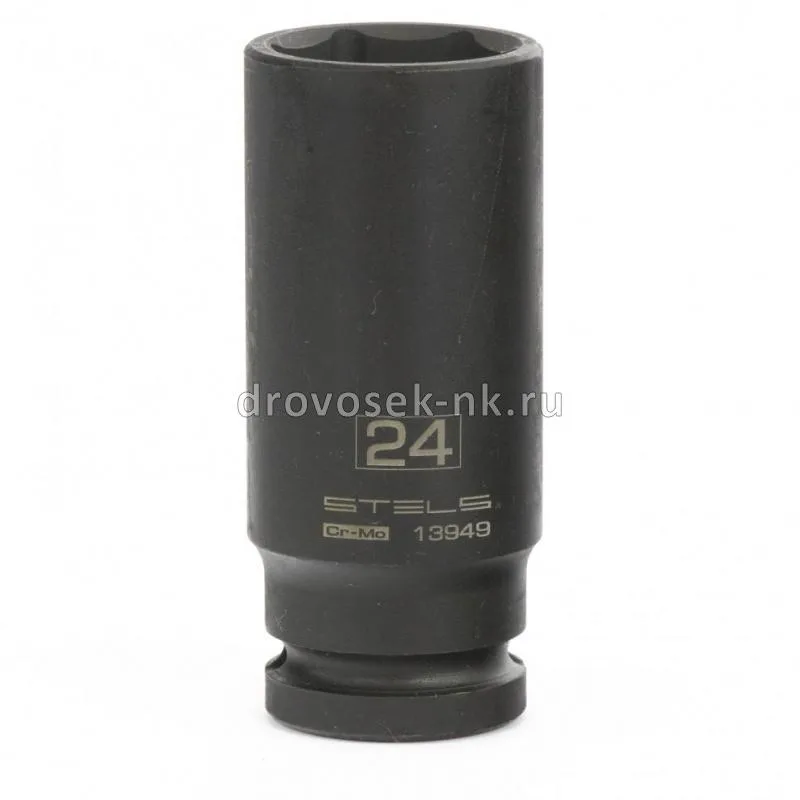 Головка торцевая ударная удлиненная 24мм 1/2" 6-гр CrMo STELS 13949