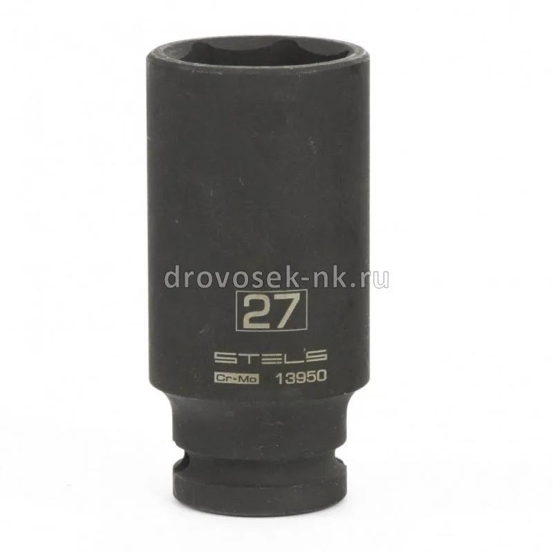 Головка удар 6гр удлиненная 27мм 1/2"" CrMo STELS 13950