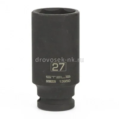Головка удар 6гр удлиненная 27мм 1/2"" CrMo STELS 13950
