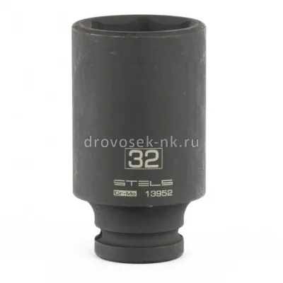 Головка торцевая ударная удлиненная 32мм 1/2" 6-гр CrMo STELS 13952