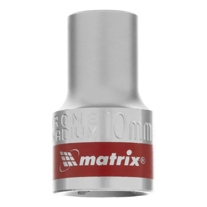 Головка торцевая 10мм 1/2" 12-гранная, CrV, под квадрат Matrix 13680