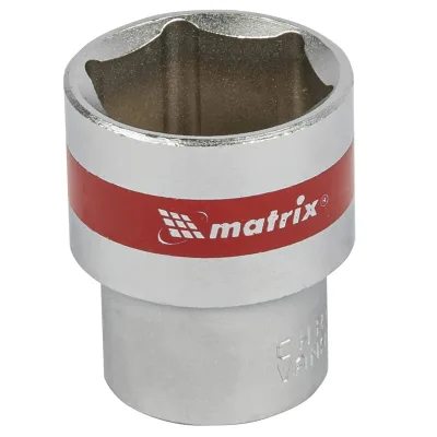 Головка торцевая 24мм 1/2" 6-гранная, CrV, под квадрат MATRIX 13124