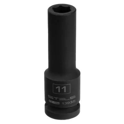 Головка ударная удлиненная 11мм 1/2" 6-гр CrMo Stels 13935