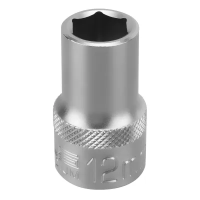 Головка торцевая удлиненная 12мм 1/2" 6-гран CrV под квадрат STELS 13845