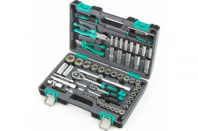Набор инструментов 1/2", 1/4", CrV, пластиковый кейс 69 предметов STELS 14108