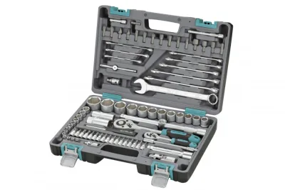 Набор инструментов 1/2, 1/4", CrV, 82 предмета, кейс STELS 14105