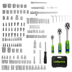 Набор инструментов 172 предмета 1/2", 3/8", 1/4", кейс Сибртех 14171