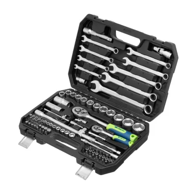 Набор инструментов, 1/2", 1/4", CrV, пластиковый кейс (82пр) Сибртех 13391