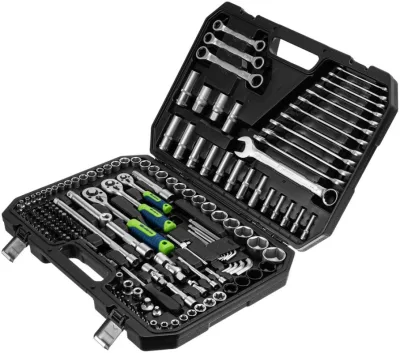 Набор инструментов 160 предмета 1/2", 3/8", 1/4", кейс Сибртех 14172