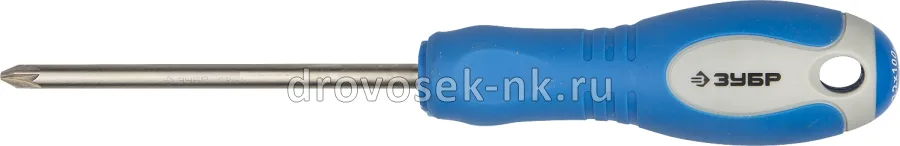 Отвертка ЗУБР, Cr-V сталь, трехкомп рук PZ №2, 100мм 25253-2-100