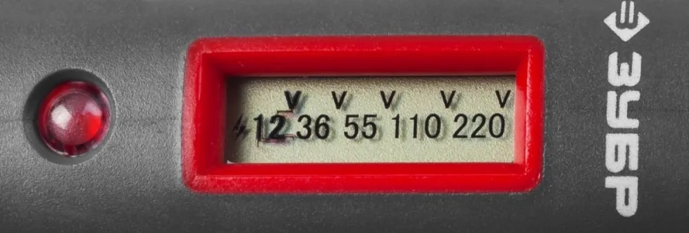 Тестер напряжения ЗУБР МАСТЕР 12-220В цифр со свет индик,140мм 45240